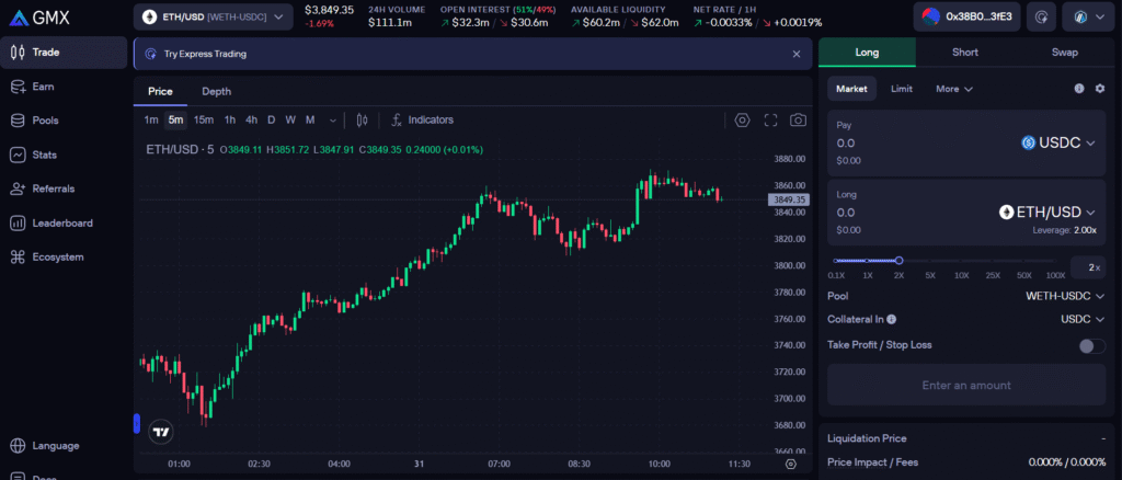 GMX紹介コード「kickback」– 取引手数料10%割引を獲得